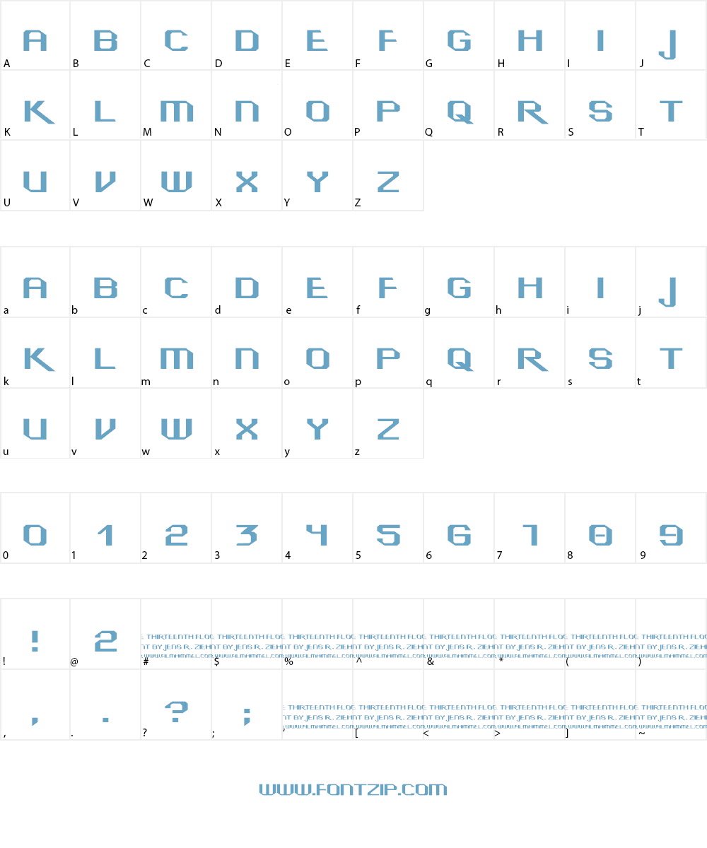 The Thirteenth Floor Font Character